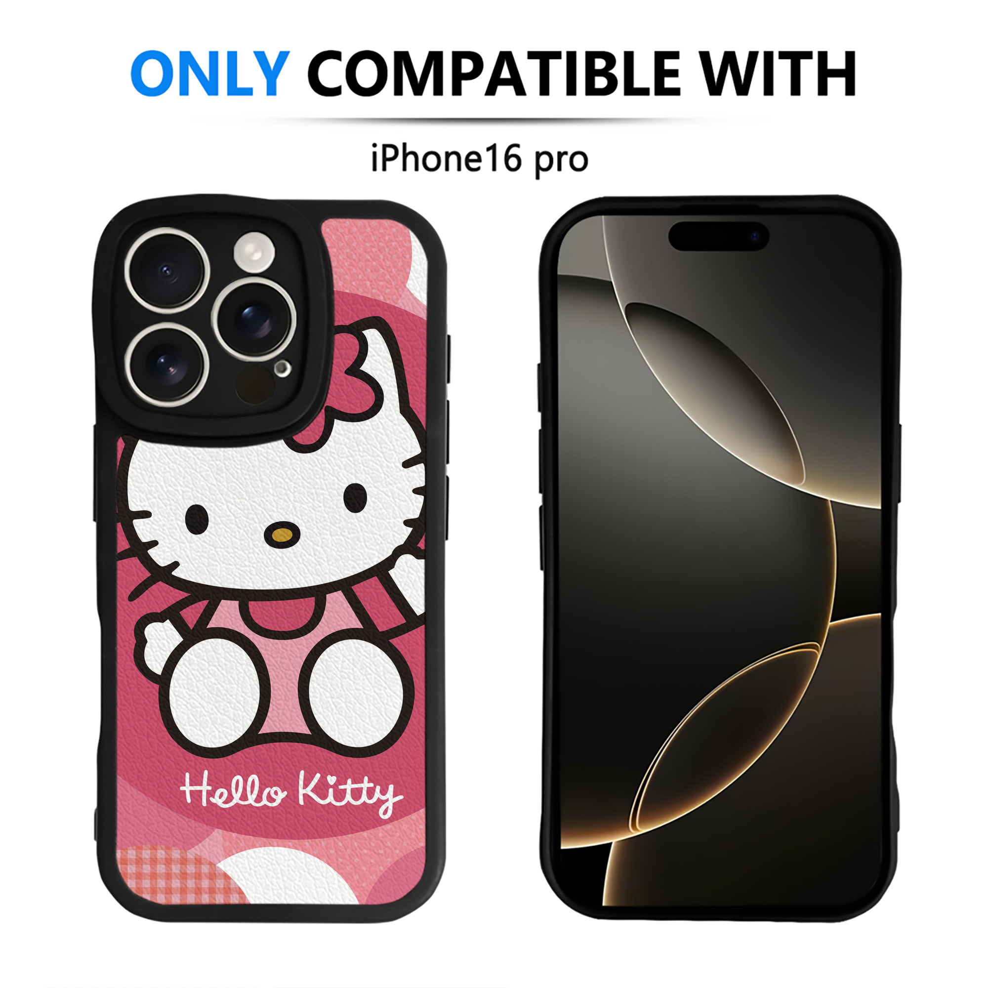 （画像用） Hello Kitty ハローキティ 【iPhone 16シリーズ対応】シリコンスマホケース（レザー調） 材質：シリコン